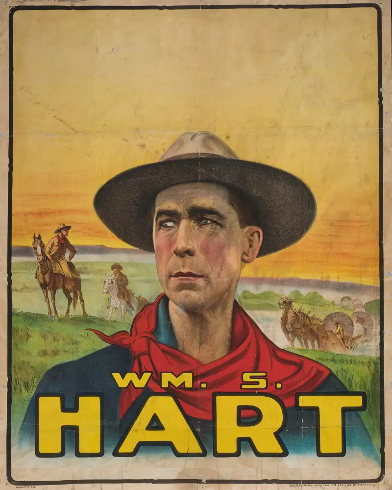 A promotional poster for western film star William S. Hart, circa 1920