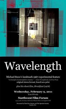 [Poster thumbnail] Michael Snow's 'Wavelength' (1967) (Feb. 9, 2011)